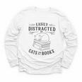 Easily Distracted By Cats And Books For Women Youth Long Sleeve Tee