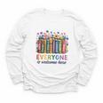 Everyone Is Welcome Here Floral Book LGBT Pride Equality Youth Long Sleeve Tee