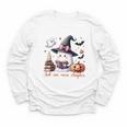 Ghost Reading Book Coquette Bow Halloween Girl Toddler Kid Premium Youth Long Sleeve Tee