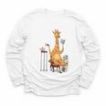 Giraffe Reading Tea Books Coffee Book Lover Graphic Youth Long Sleeve Tee