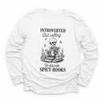 Introvert Read Spicy Books Lover Bookworm Skeleton Reading Youth Long Sleeve Tee