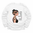 Just a Girl Who Has Tattoos And Love Books Tattooed Inked Youth Long Sleeve Tee
