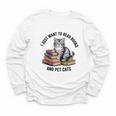 I Just Want To Read Books And Pet Cats Raglan Baseball Tee Youth Long Sleeve Tee