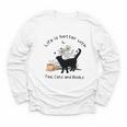 Life Is Better With Tea Cats And Books Cat Sayings Youth Long Sleeve Tee Life Is Better With Tea Cats And Books Cat Sayings Youth Long Sleeve Tee