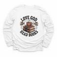 Love God Drink Coffee Read Books – Vintage Spiritual Reading Youth Long Sleeve Tee