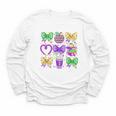 Mardi Gras Teacher Coquette Bow Pencil Apple Book Women Girl Youth Long Sleeve Tee Mardi Gras Teacher Coquette Bow Pencil Apple Book Women Girl Youth Long Sleeve Tee