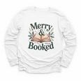 Merry And Booked Holiday Reading Winter Book Lover Premium Tri-Blend Youth Long Sleeve Tee