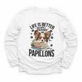 Papillon Dog Breed Life Is Better With Books And Papillons Youth Long Sleeve Tee Papillon Dog Breed Life Is Better With Books And Papillons Youth Long Sleeve Tee