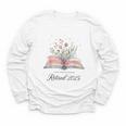 Quote New Chapter Begins Retired 2025 Floral Open Book Youth Long Sleeve Tee Quote New Chapter Begins Retired 2025 Floral Open Book Youth Long Sleeve Tee