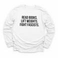 Read Books Lift Weights Fight Fascists Premium Tri-Blend Youth Long Sleeve Tee Read Books Lift Weights Fight Fascists Premium Tri-Blend Youth Long Sleeve Tee