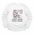 Retro Cowgirl ReadingTee Saddle Up With A Good Book Western Youth Long Sleeve Tee