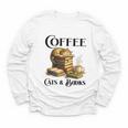Sleeping Cat And Books With Coffee Lover Youth Long Sleeve Tee