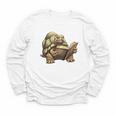 Sulcata Tortoise Reading A Book Youth Long Sleeve Tee