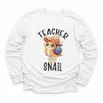 Teacher Snail With Glasses On Books Cute Pre-K Kindergarten Youth Long Sleeve Tee
