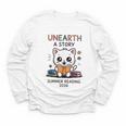 Unearth a Story Cute Kitten Summer Reading 2026 Cat Book Youth Long Sleeve Tee Unearth a Story Cute Kitten Summer Reading 2026 Cat Book Youth Long Sleeve Tee