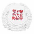 Valentine Teacher Coquette Bow Pencil Heart Book Girl Women Youth Long Sleeve Tee