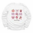 Valentine Teacher Cute Bows Apple Globe Pencil Books Art Youth Long Sleeve Tee Valentine Teacher Cute Bows Apple Globe Pencil Books Art Youth Long Sleeve Tee