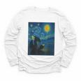 Van Gogh Starry Night Fantasy Reader Dragon Reading Book Youth Long Sleeve Tee