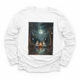 Vintage Ghost Book Reading Camping Gothic Halloween Teachers Youth Long Sleeve Tee