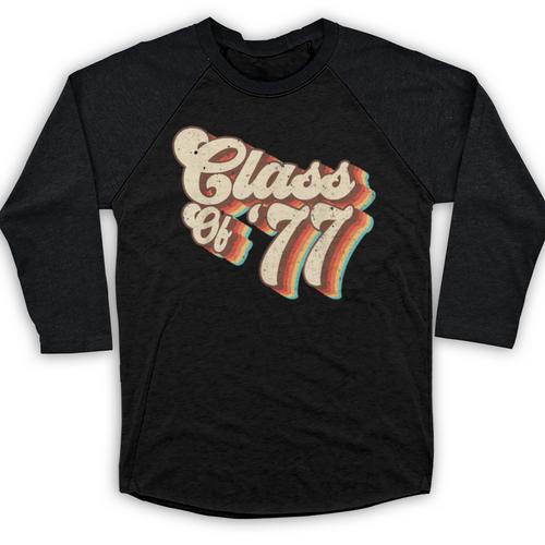 1977 Class Reunion Retro Class Of 77 High School Graduation Baseball Raglan Shirt - Best Gift Smart