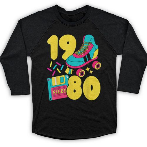 1980 Retro Raised In The 80s Old School Nostalgia Vibes Baseball Raglan Shirt - Figerry