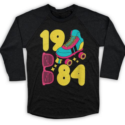 1984 Retro Raised In The 80s Old School Nostalgia Vibes Baseball Raglan Shirt - Figerry