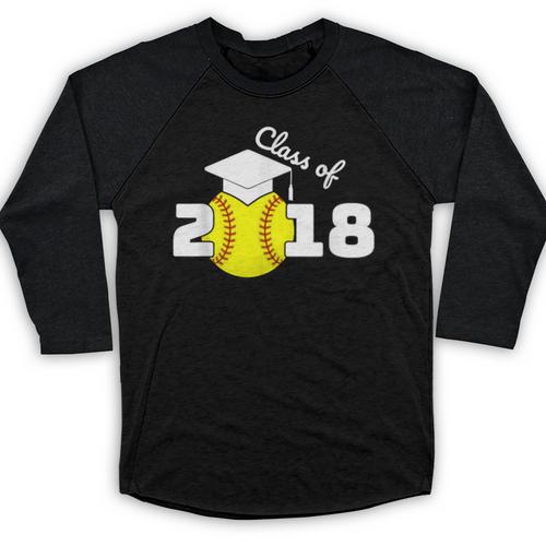 2018 Softball Senior Graduation Shirt For Girls Grad Baseball Raglan Shirt - Best Gift Smart
