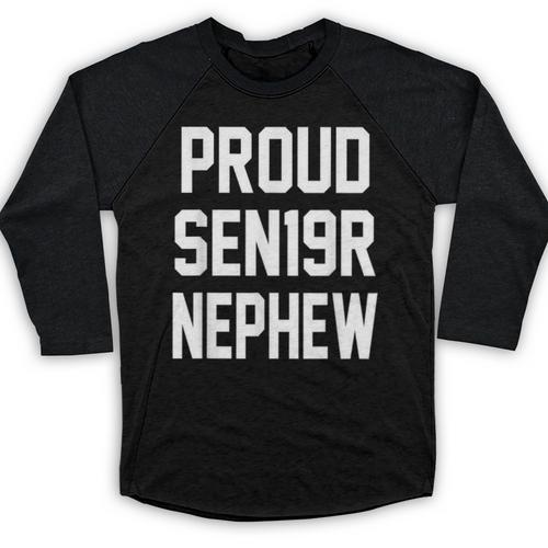 2019 Senior Nephew SEN19R Class Graduation Party T Shirt Baseball Raglan Shirt - Best Gift Smart