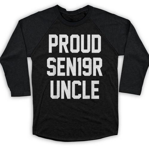 2019 Senior Uncle SEN19R Class Graduation Party T Shirt Baseball Raglan Shirt - Best Gift Smart