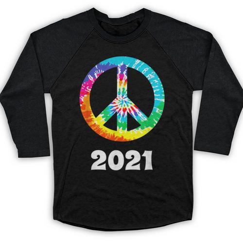 2021 Graduation Class Year Tie Dye Peace Sign Graduate Shirt Baseball Raglan Shirt - Best Gift Smart