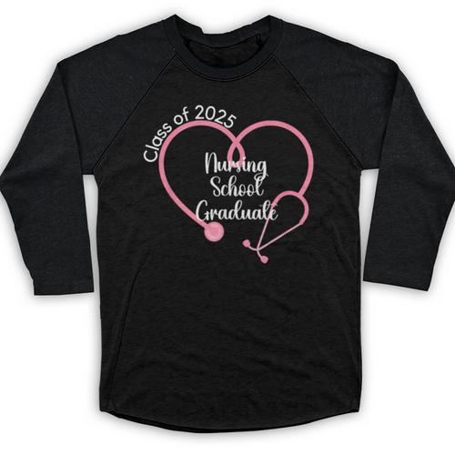 2025 Nursing School Graduate Nurse Graduation Baseball Raglan Shirt - Best Gift Smart