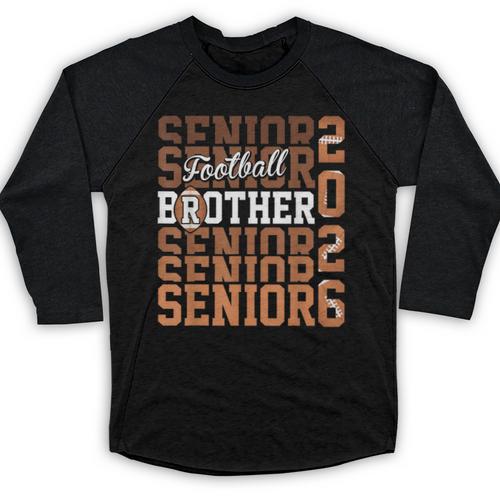 2026 Football Senior Brother Graduation Matching Family Baseball Raglan Shirt - Best Gift Smart