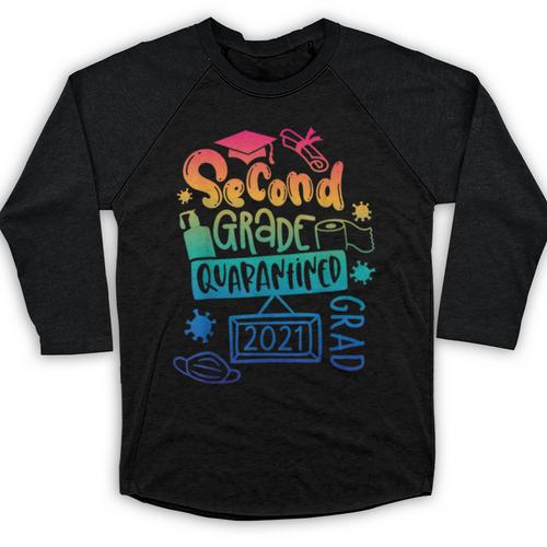 2nd Grade 2021 Graduate Quarantine Second Grade Graduation Baseball Raglan Shirt - Best Gift Smart