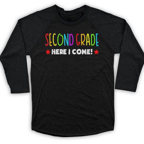2nd Grade Here I Come Kids 1st Grade Graduation Baseball Raglan Shirt - Best Gift Smart