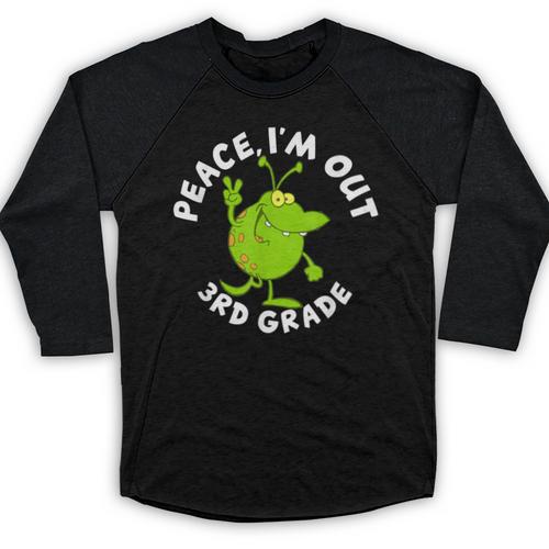 3rd Grade Graduation Promotion Peace I'm Out Last Day Baseball Raglan Shirt - Best Gift Smart