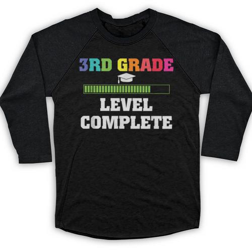 3rd Grade Level Complete Third Grade Graduation Baseball Raglan Shirt - Best Gift Smart