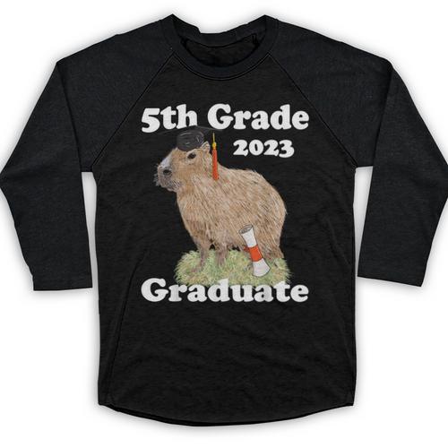 5th Grade Graduation Class Of 2023 Capybara Fifth Graduate Baseball Raglan Shirt - Best Gift Smart