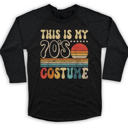 This Is My 70s Costume Vintage Nostalgia Mixtape 1970s Party Baseball Raglan Shirt - Figerry