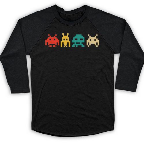 80s Video Game Nostalgia Retro Vintage Arcade Novelty Baseball Raglan Shirt - Figerry