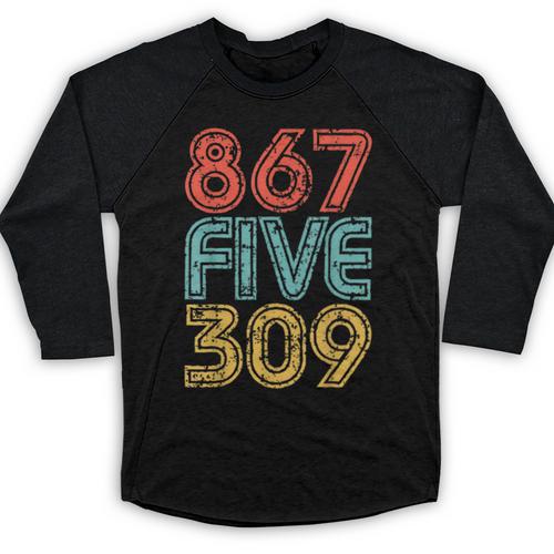 8675309 Retro Vintage 80's 90's Music Nostalgia Baseball Raglan Shirt - Figerry