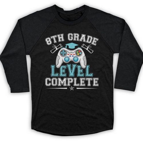 8th Grade Level Complete Graduation 2025 Class Eighth Grade Baseball Raglan Shirt - Best Gift Smart