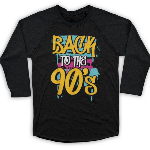 90's Nineties 1990s Nostalgia Baseball Raglan Shirt - Figerry