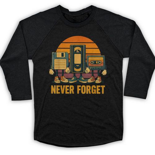90s Nostalgia Never Forget Retro Baseball Raglan Shirt - Figerry