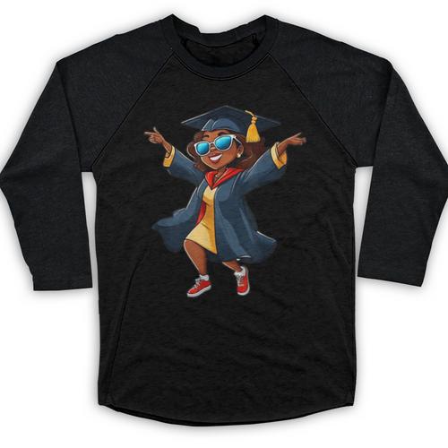 African American Woman Girl Graduation Class Baseball Raglan Shirt - Best Gift Smart