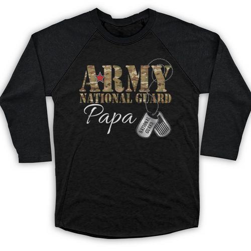 Army National Guard Papa Army National Guard Graduation Papa Baseball Raglan Shirt - Best Gift Smart