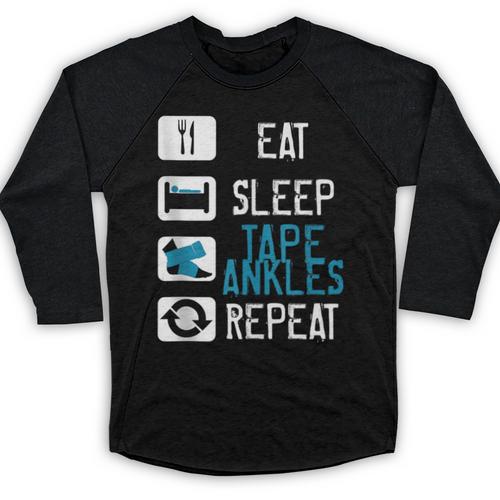 Athletic Trainer Eat Sleep Tape Ankles Graduation Baseball Raglan Shirt - Best Gift Smart