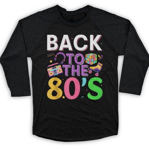 Back To The 80's Mixtape Era Nostalgia Retro 1980 80's Style Baseball Raglan Shirt - Figerry