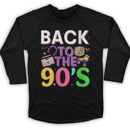 Back To The 90's Mixtape Era Nostalgia Retro 1990 90's Style Baseball Raglan Shirt - Figerry