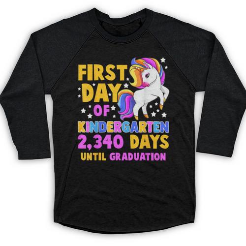 Back To School First Day Of Kindergarten Graduation Unicorn Baseball Raglan Shirt - Best Gift Smart