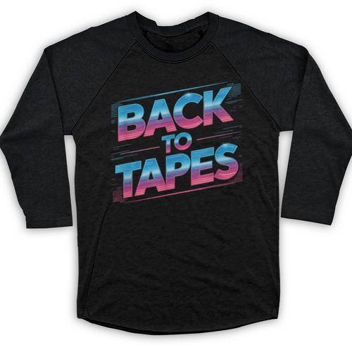 Back To Tapes Retro 80s Cassette Mixtape Nostalgia Baseball Raglan Shirt - Figerry